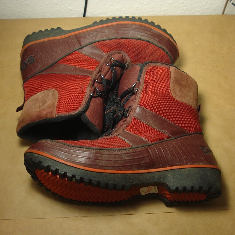 SOREL Tivoli II Boots Women's Size 10.5 Red Dahlia Black Lace Up Winter Shoe - Picture 10 of 12